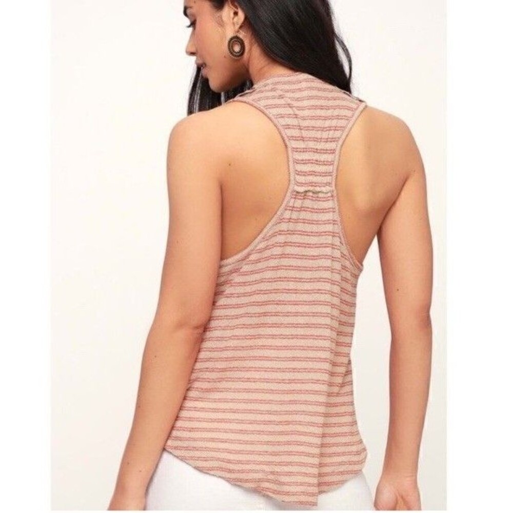 Free People Frida Striped Floral Embroidered Cotton Blend Tank Top Size XS - Picture 8 of 9